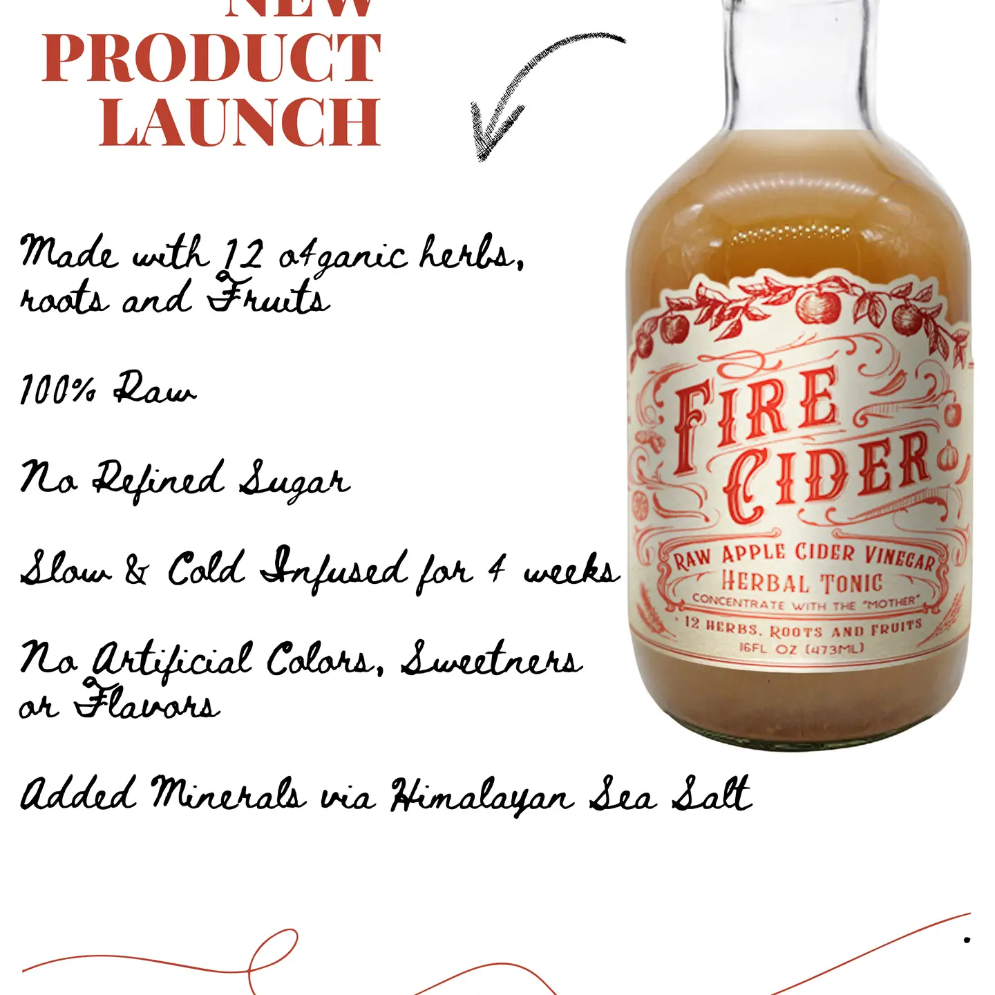 Fire Cider Herbal Tonic- 16 oz