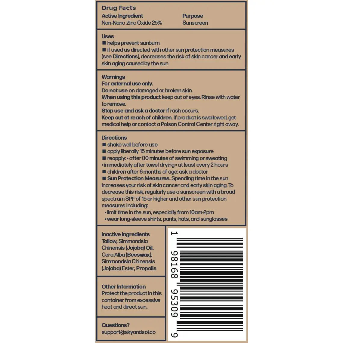 Sky & Sol Face and Body Sunscreen- SPF 50